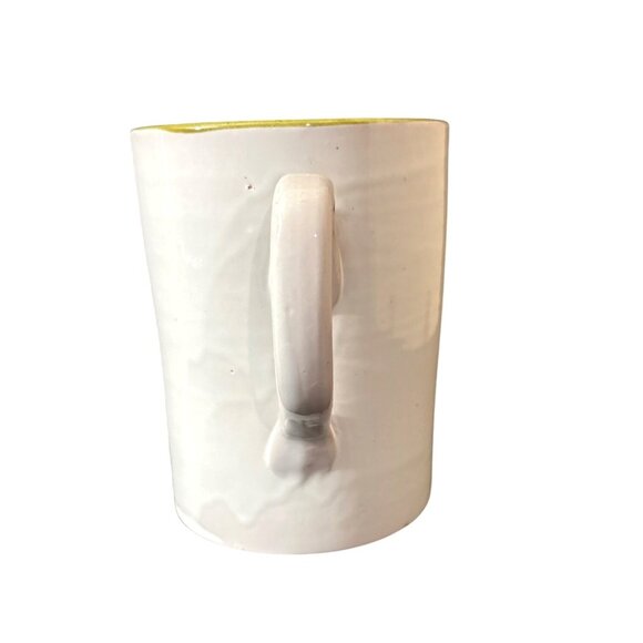 Hand-Painted Ceramic Candle Holder Scenic Church Trees Design White Olive Accent - Picture 4 of 7